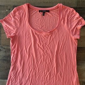 White House Black Market Scoop Neck Shirt LG coral